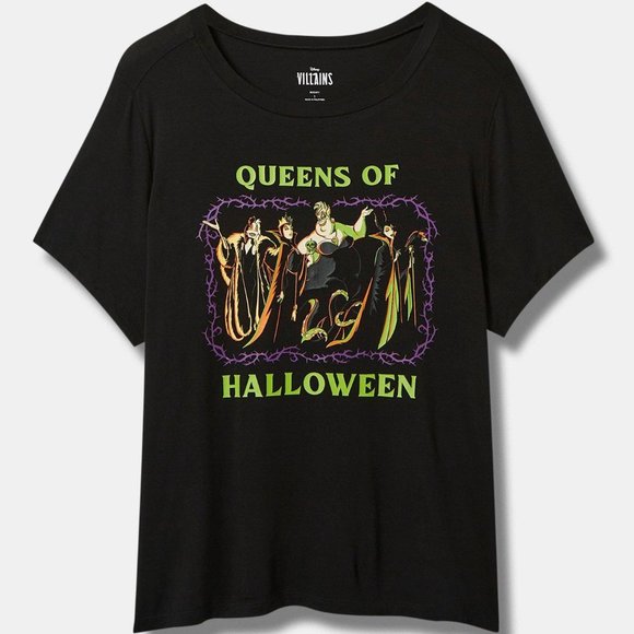❤️NWT VINTAGE TORRID TEE DISNEY VILLAINS QUEENS OF HALLOWEEN SUPER SOFT SIZE 1X - Picture 8 of 11